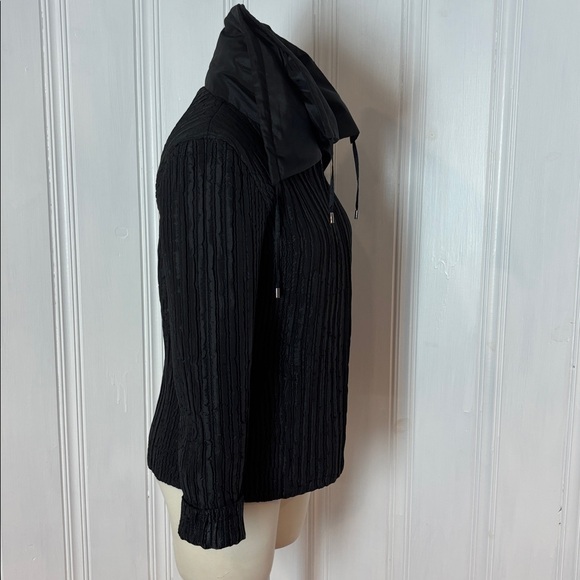 ELENA WANG Reversible Black & Paisley Jacket with Sculptural Collar - Picture 4 of 12